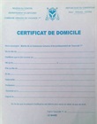 Formulaire du certificat de domicile